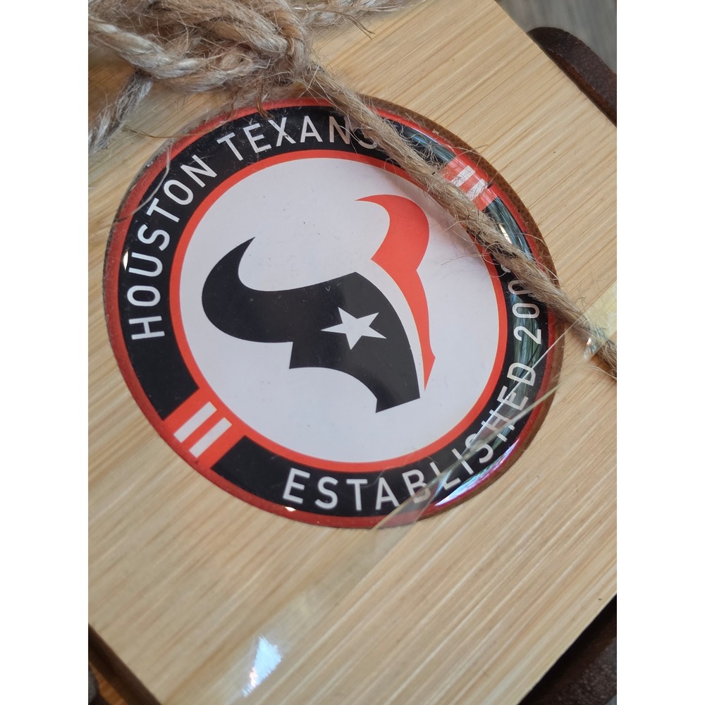 Houston Texans NFL 4PK Wood Tonal Inlay Coaster Set with Holder Memory Company